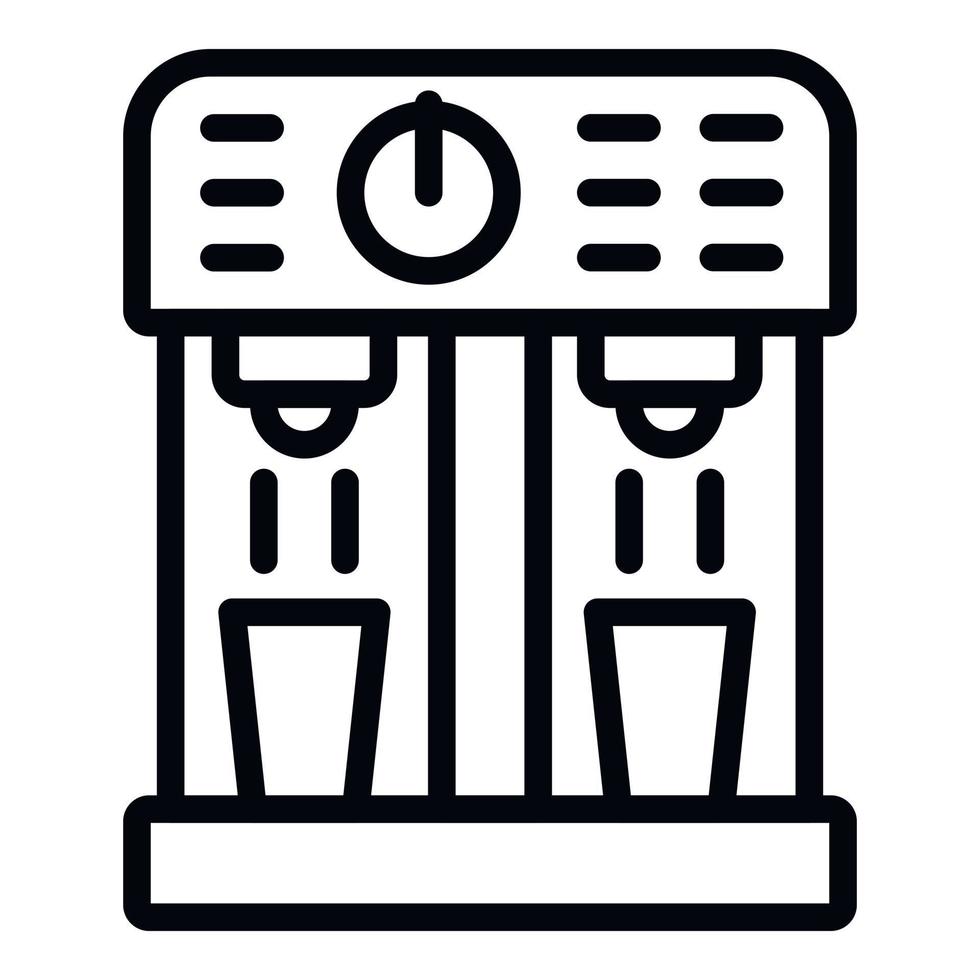 Double coffee machine icon, outline style vector