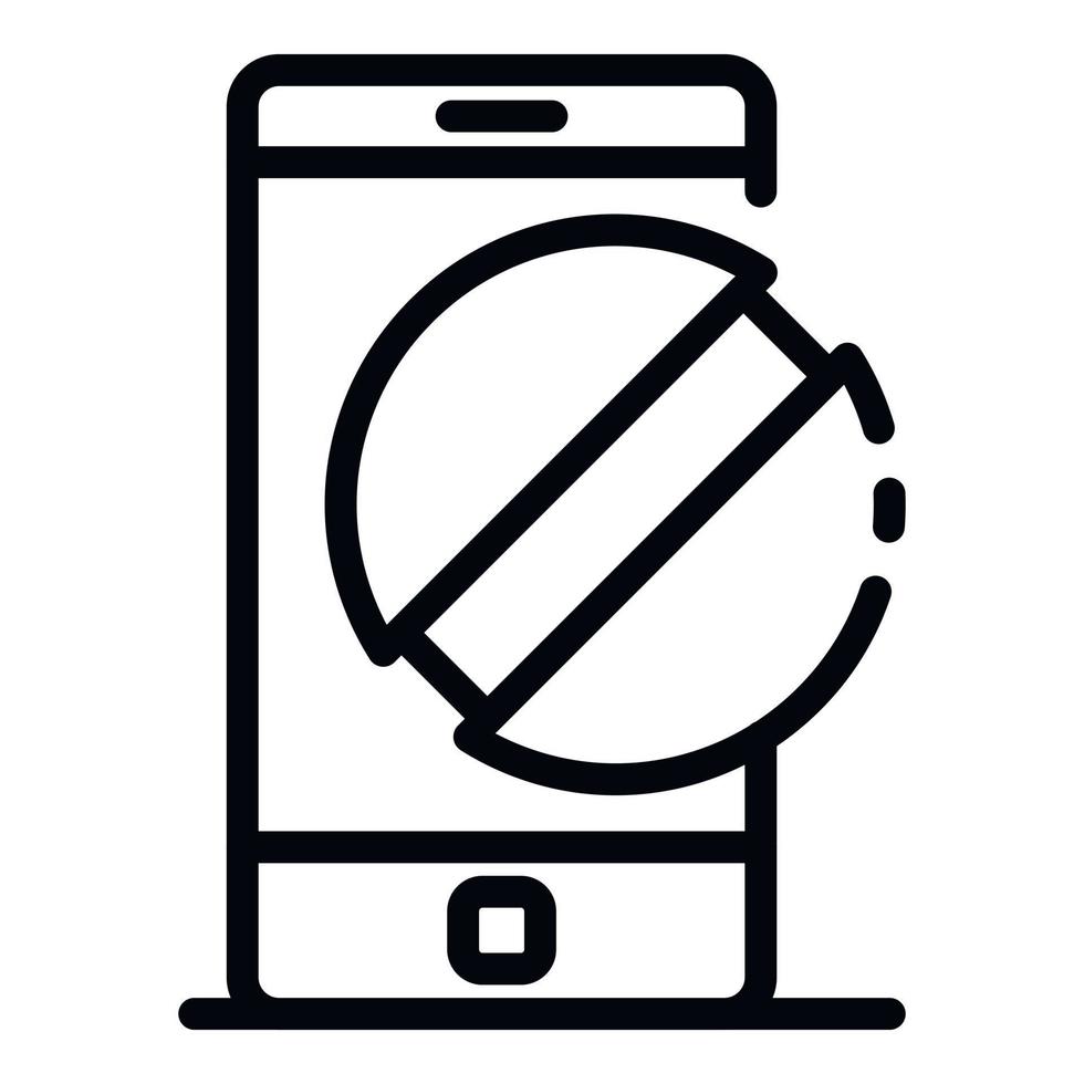 Smartphone and pill icon, outline style vector