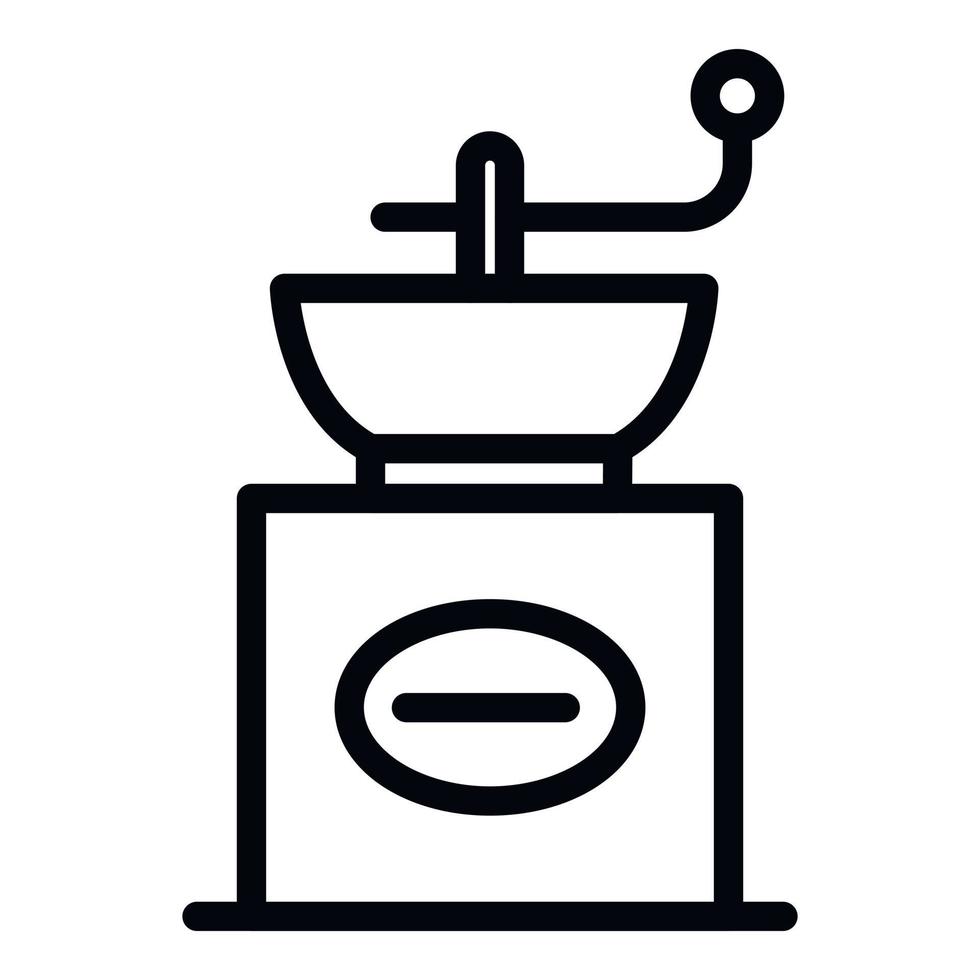 Manual coffee grinder icon, outline style vector