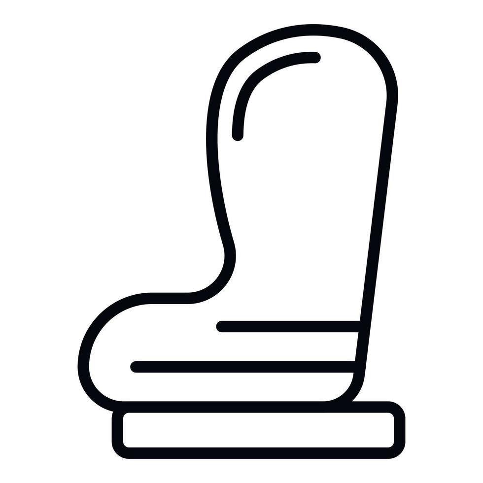Child car seat side view icon, outline style vector