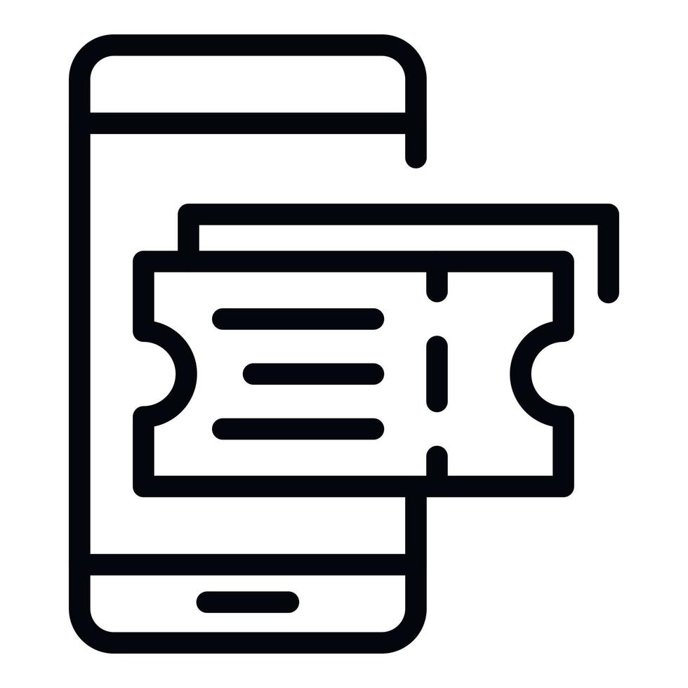 Phone boxing tickets icon, outline style vector