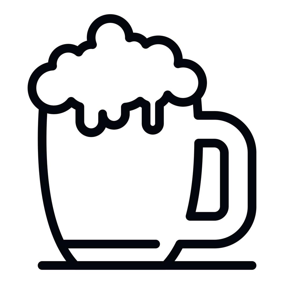 taza de icono de cerveza ligera, estilo de contorno vector