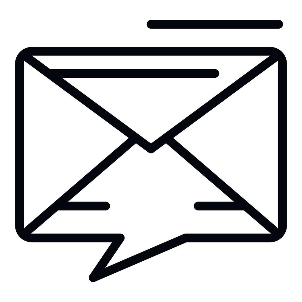 Chat bubble envelope icon, outline style vector