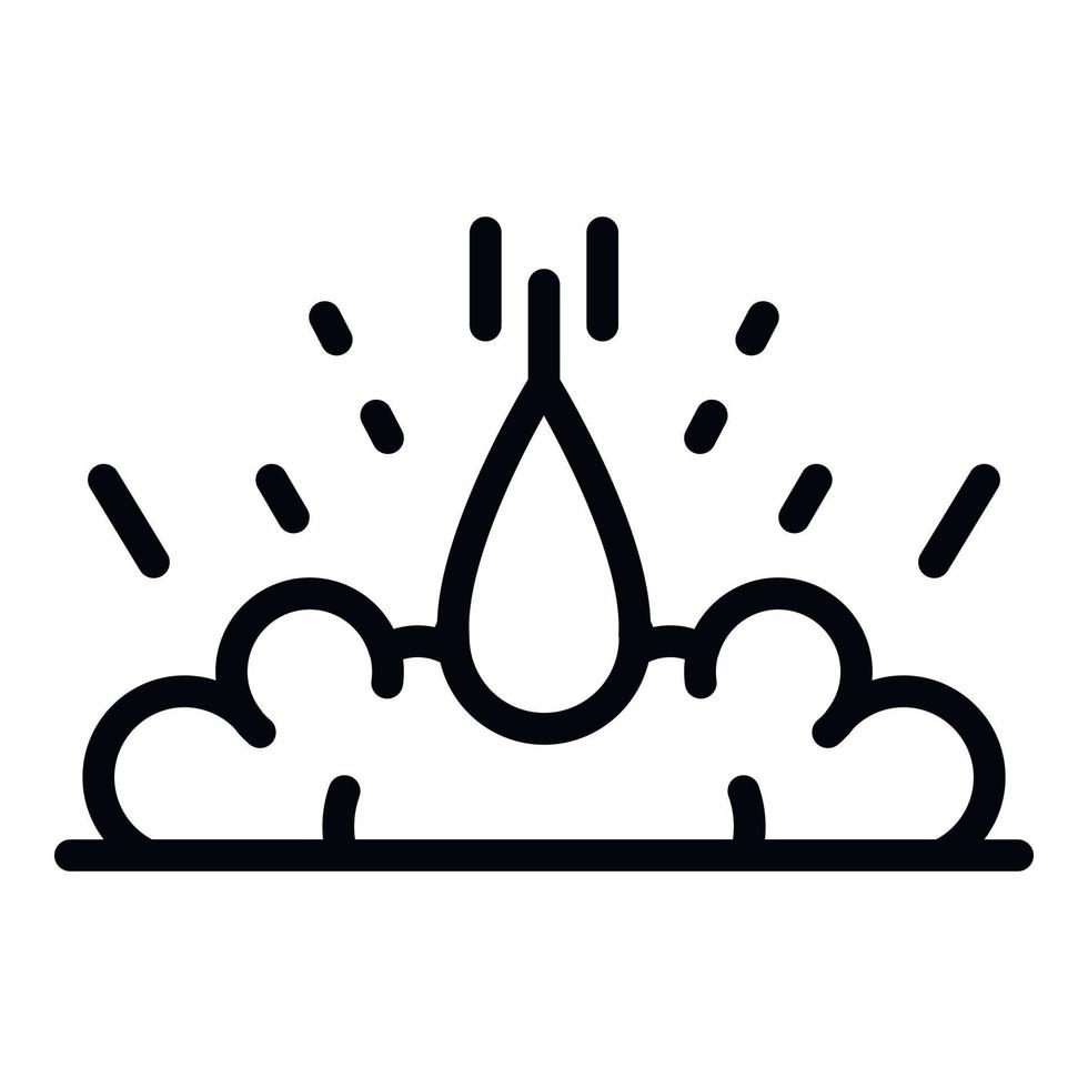 Chemical experiment smoke icon, outline style vector