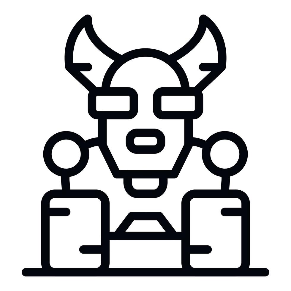 Dog robot icon, outline style vector