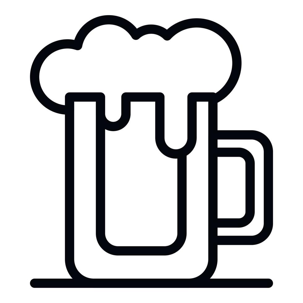 Full beer mug icon, outline style vector