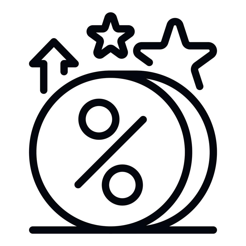 Loyalty coins icon, outline style vector