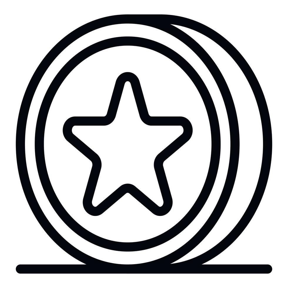 Award coin icon, outline style vector