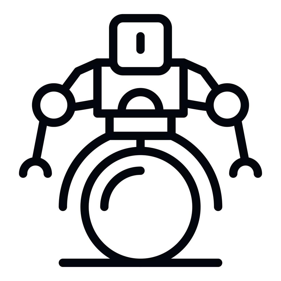 Bionic robot icon, outline style vector