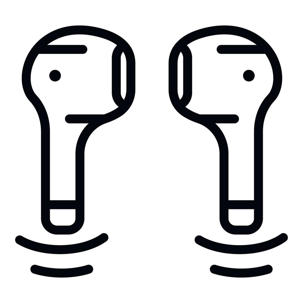 Wireless mini headphones icon, outline style vector