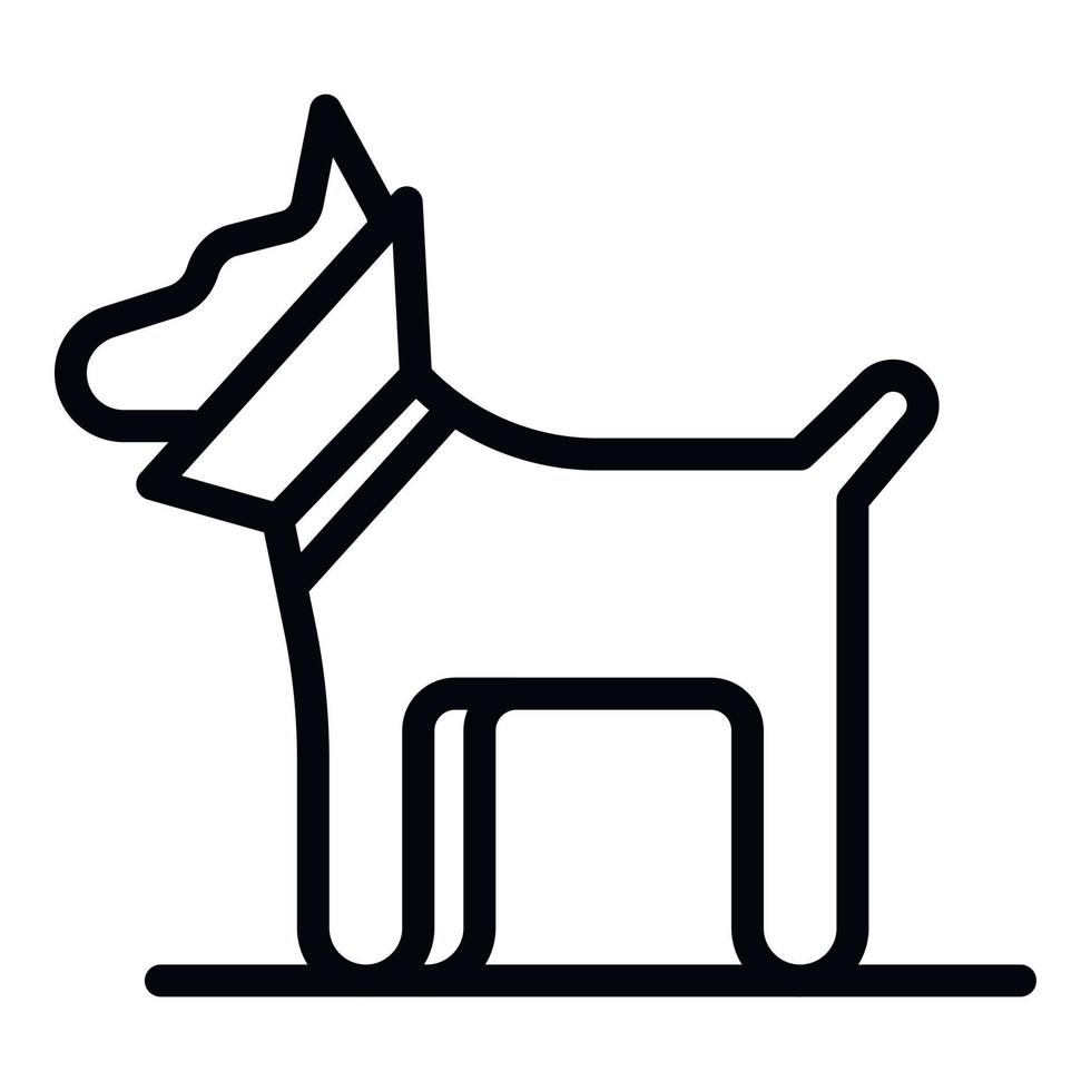 Dog with a neck brace icon, outline style vector