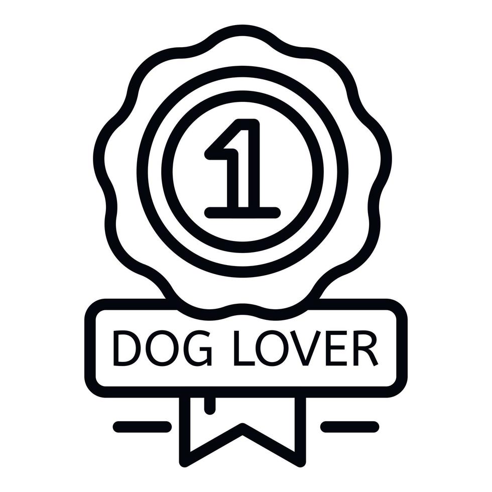 Dog lover reward logo, outline style vector