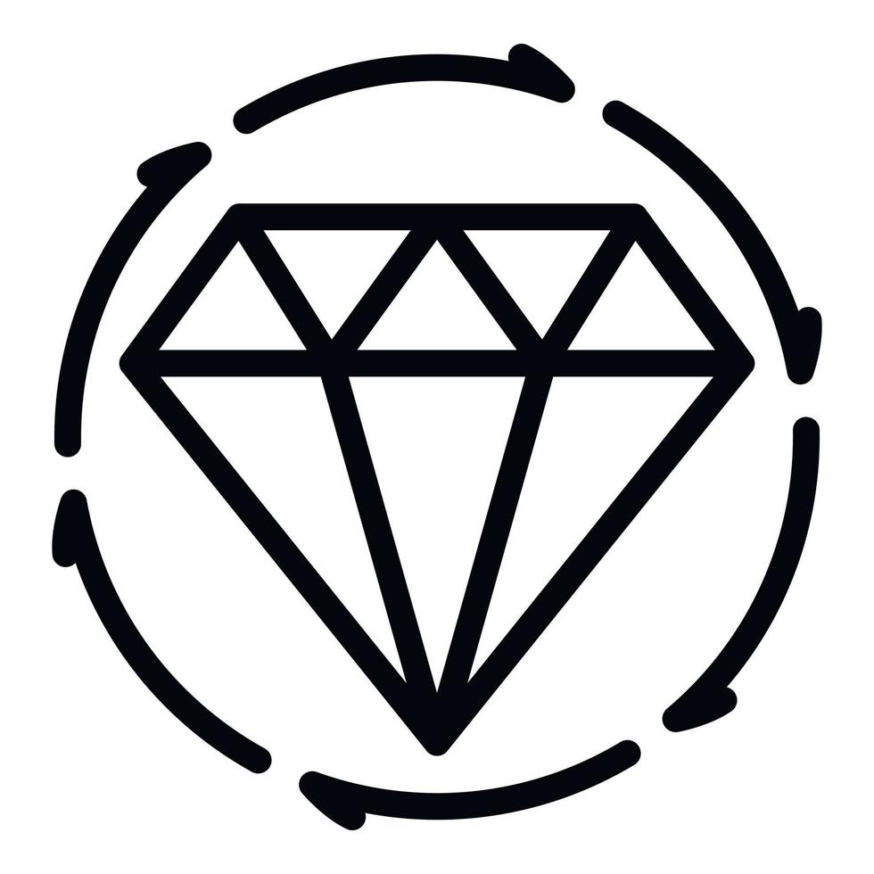 Diamond rating customer icon, outline style vector