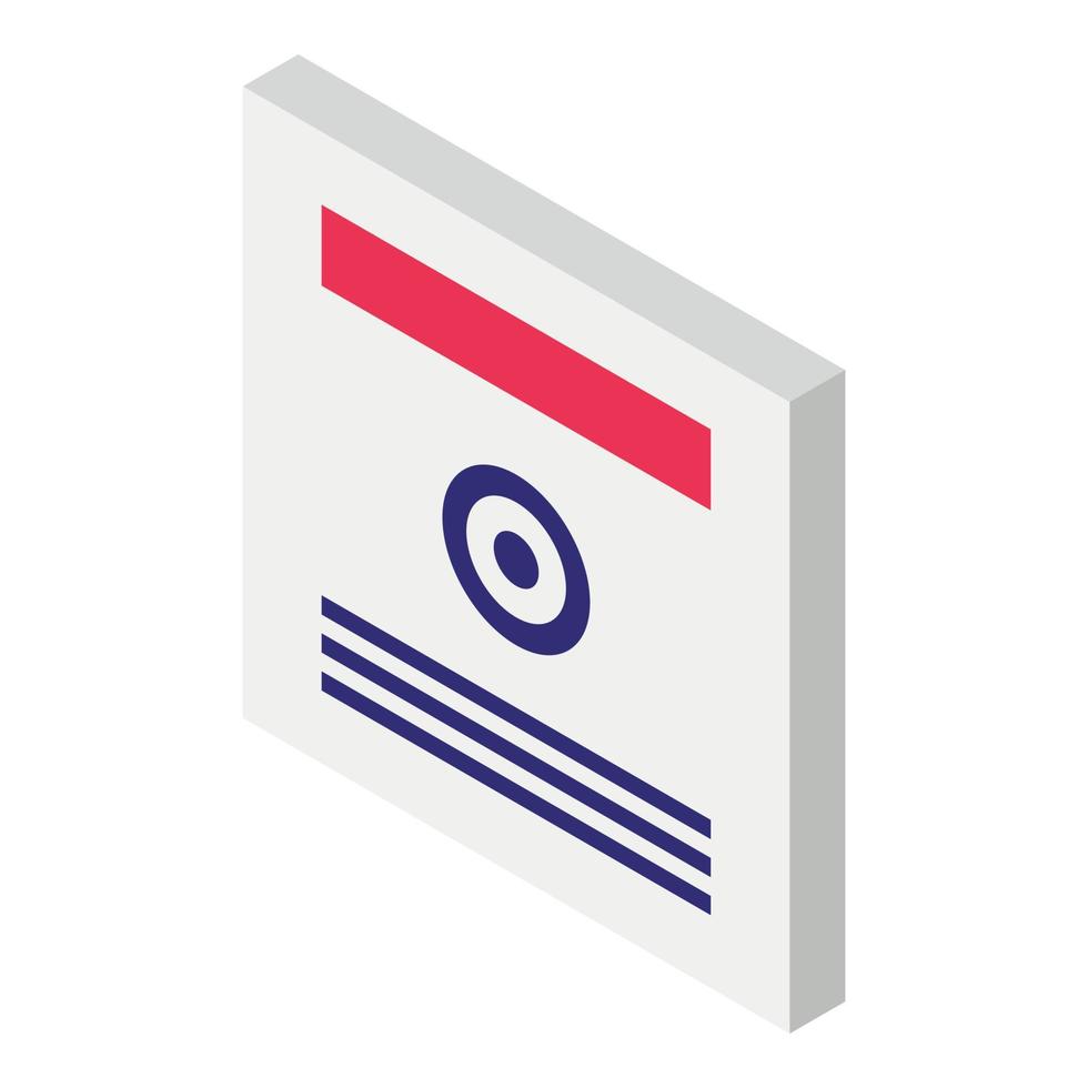 Info banner icon, isometric style vector