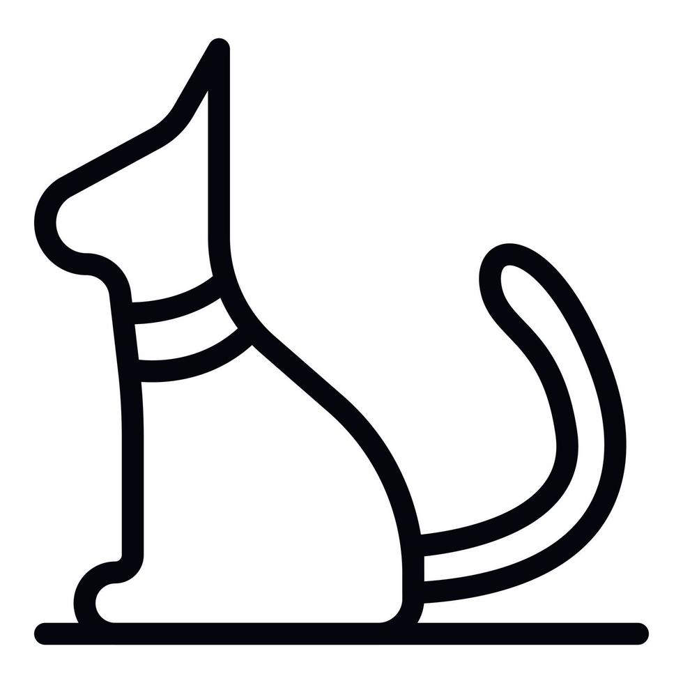 icono de vista lateral de gato, estilo de esquema vector