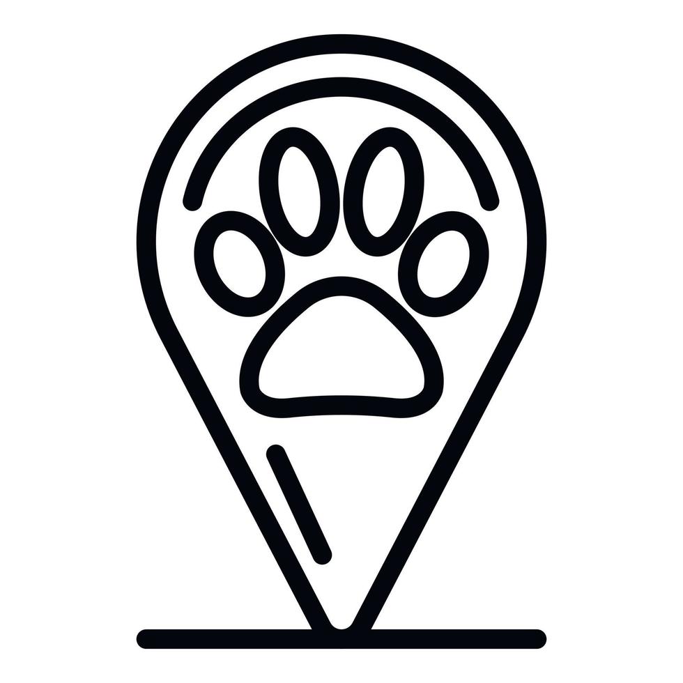 Geo tag cat foot icon, outline style 15367898 Vector Art at Vecteezy