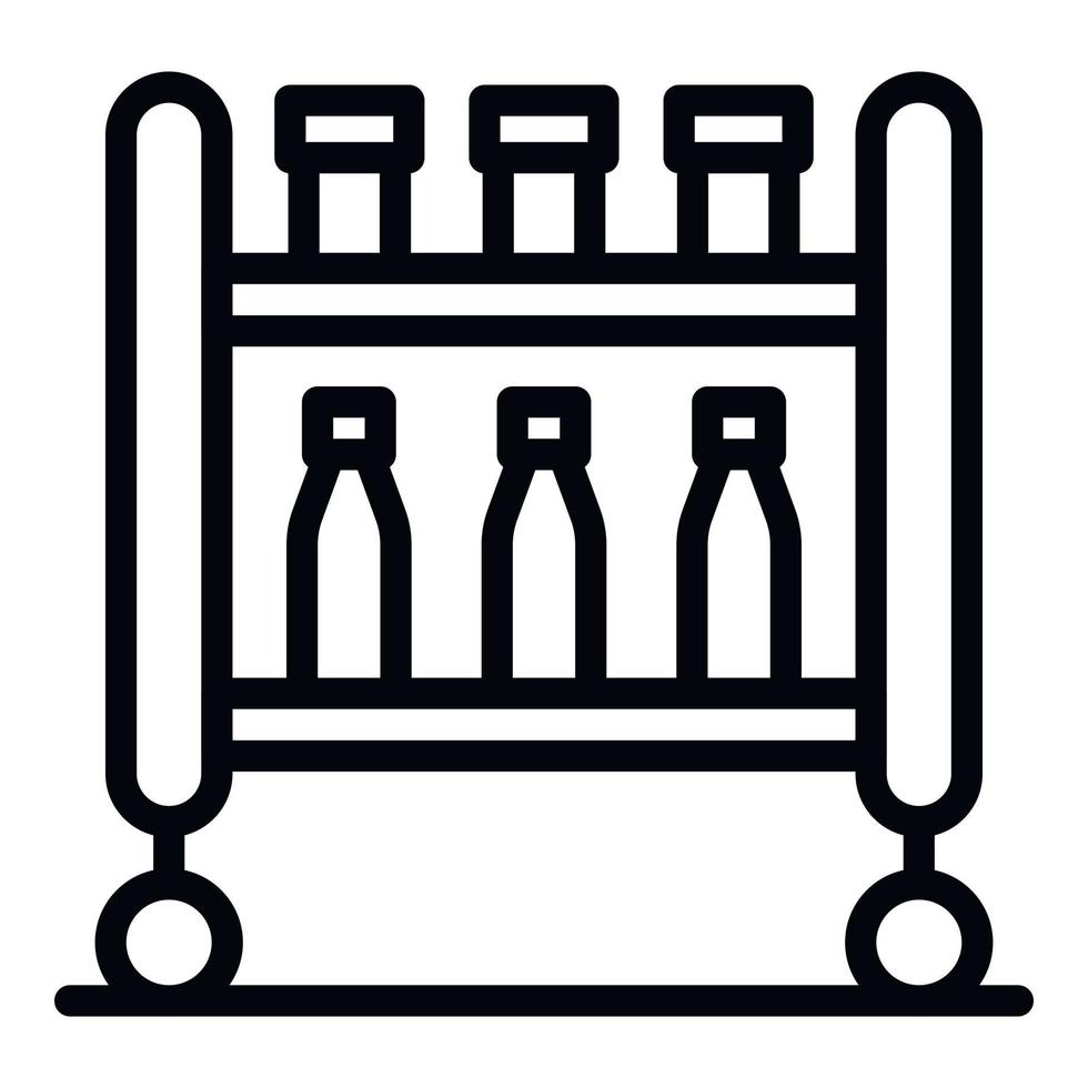 Trolley with medication icon, outline style vector