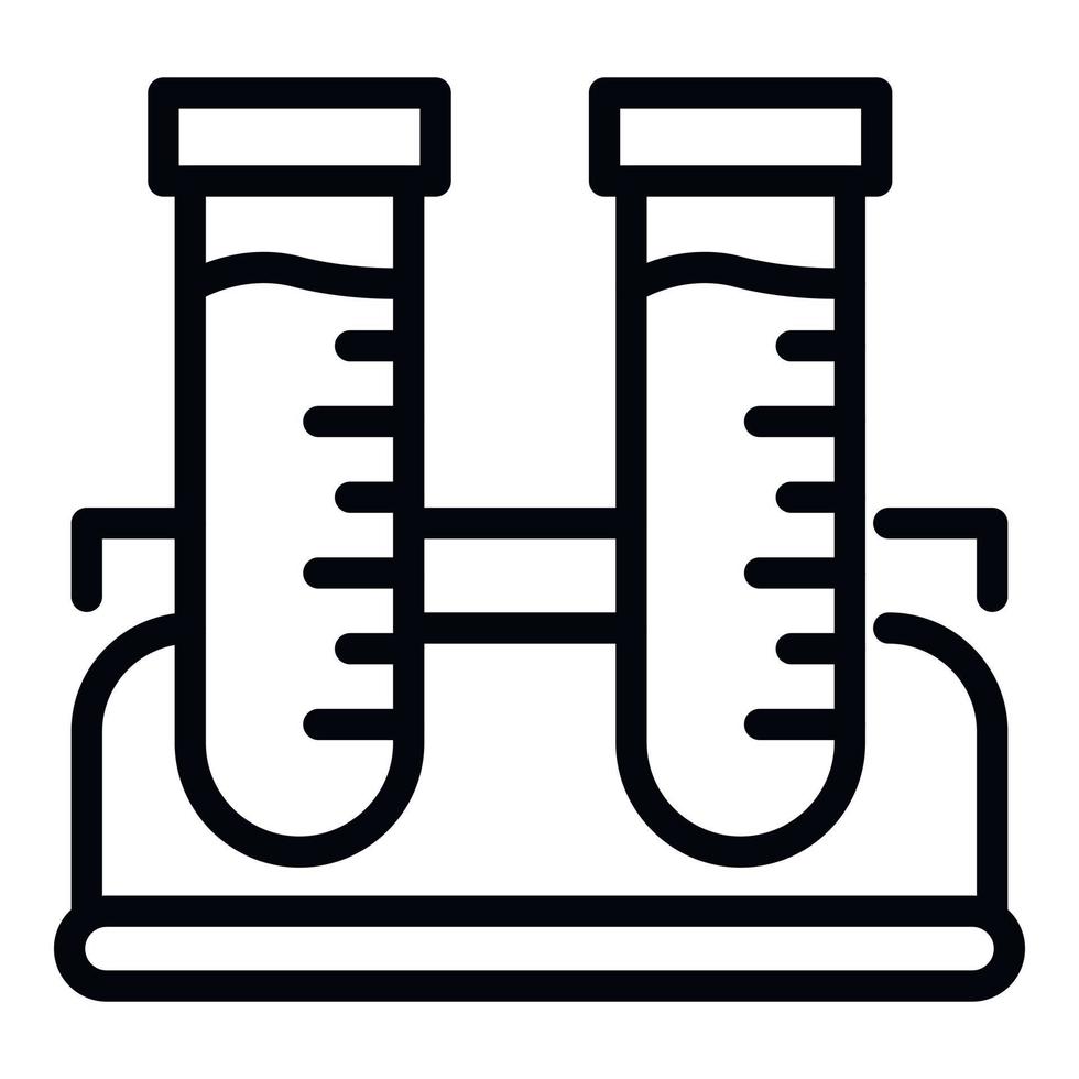 Test tubes on the stand icon, outline style vector