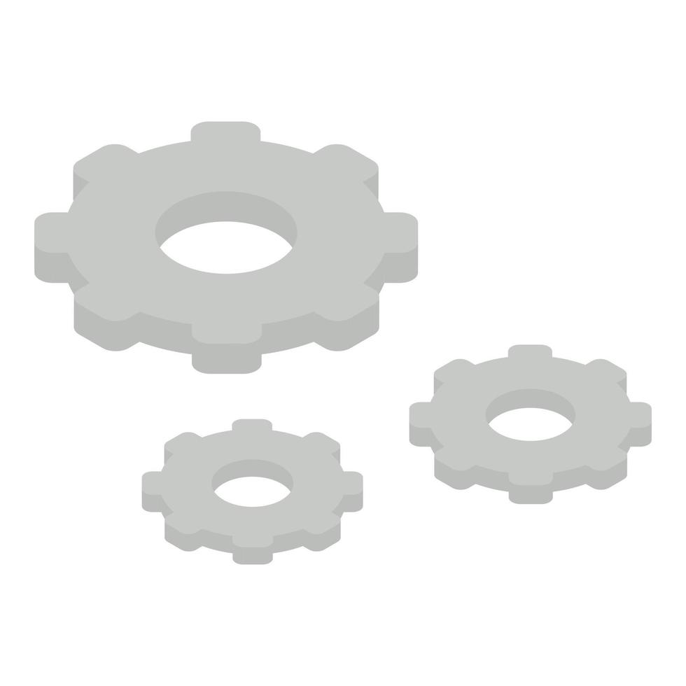 Gear wheel icon, isometric style vector