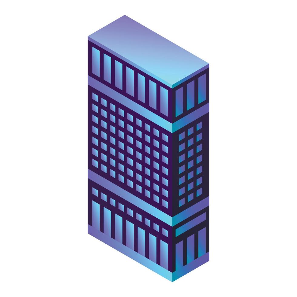 icono de edificio de hotel de ciudad, estilo isométrico vector