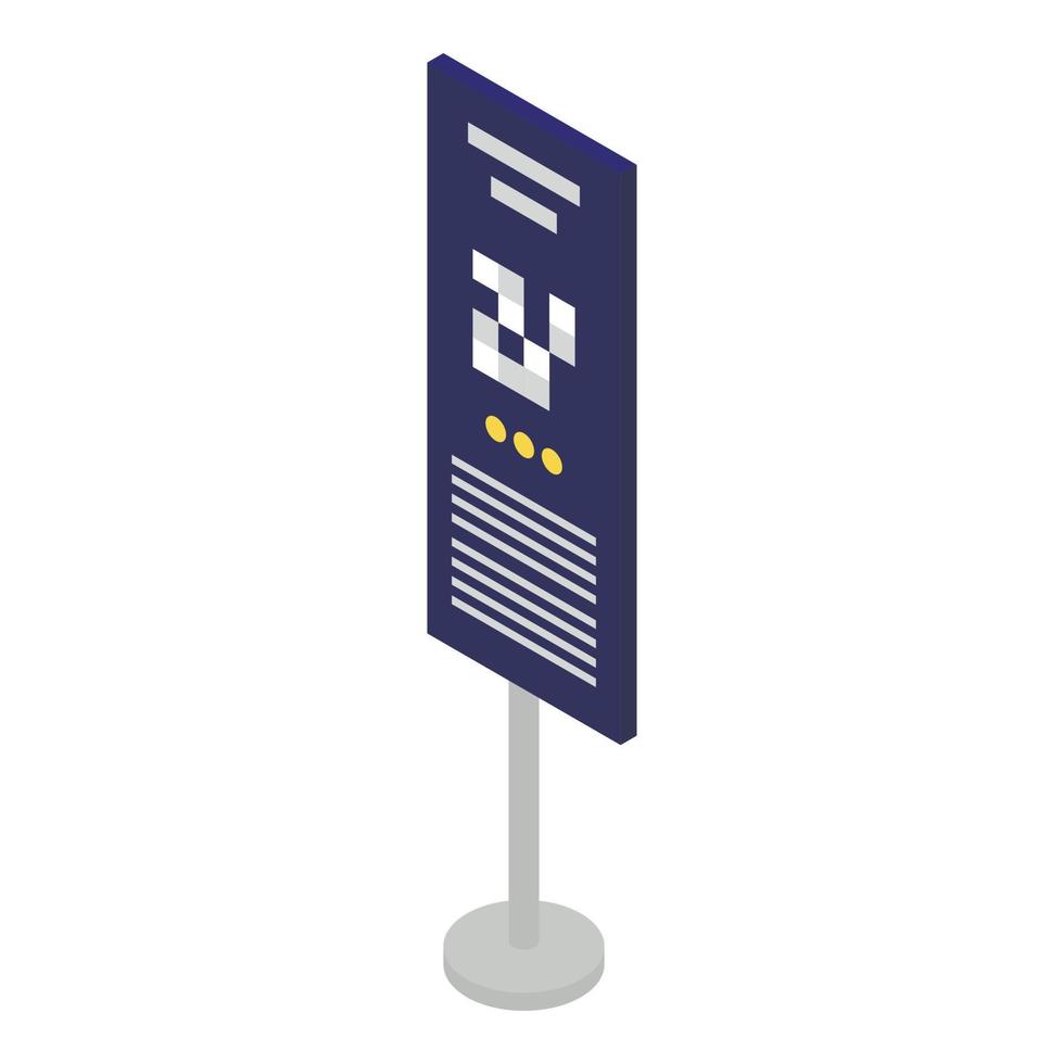 Stand banner icon, isometric style vector