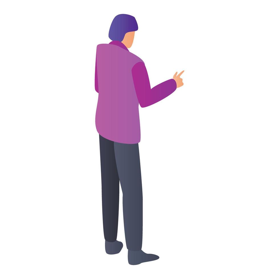 Man in pink clothes icon, isometric style vector