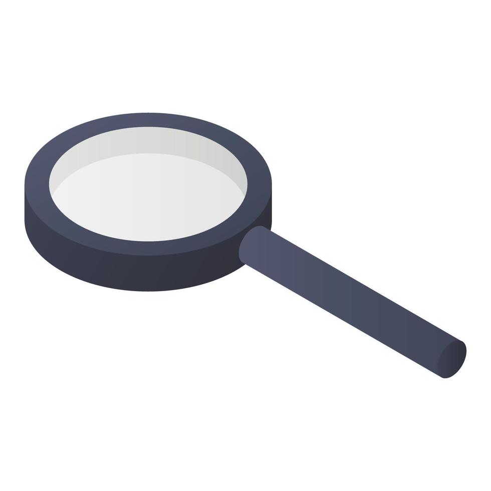 Plastic magnify glass icon, isometric style vector