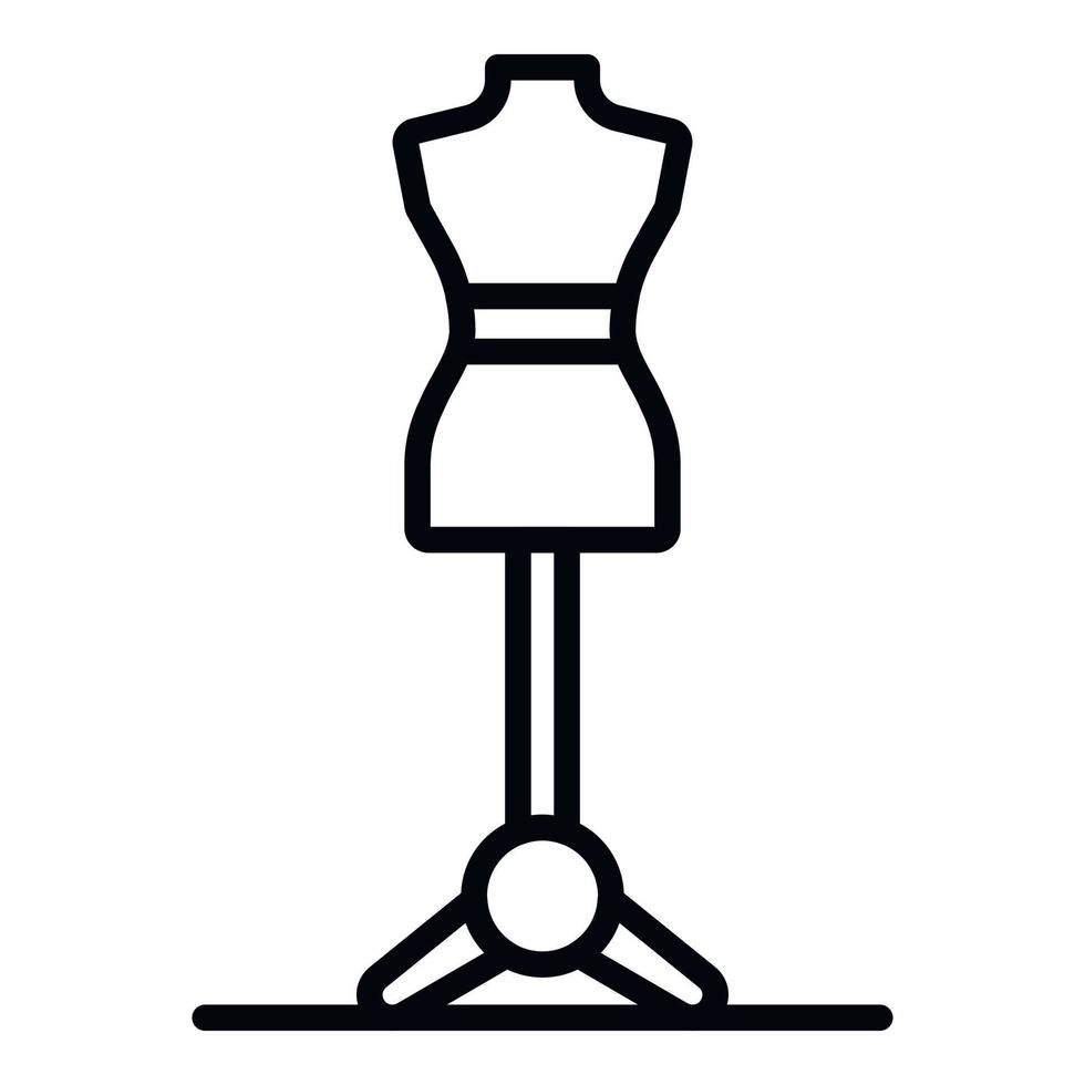 icono de soporte de maniquí femenino, estilo de contorno vector