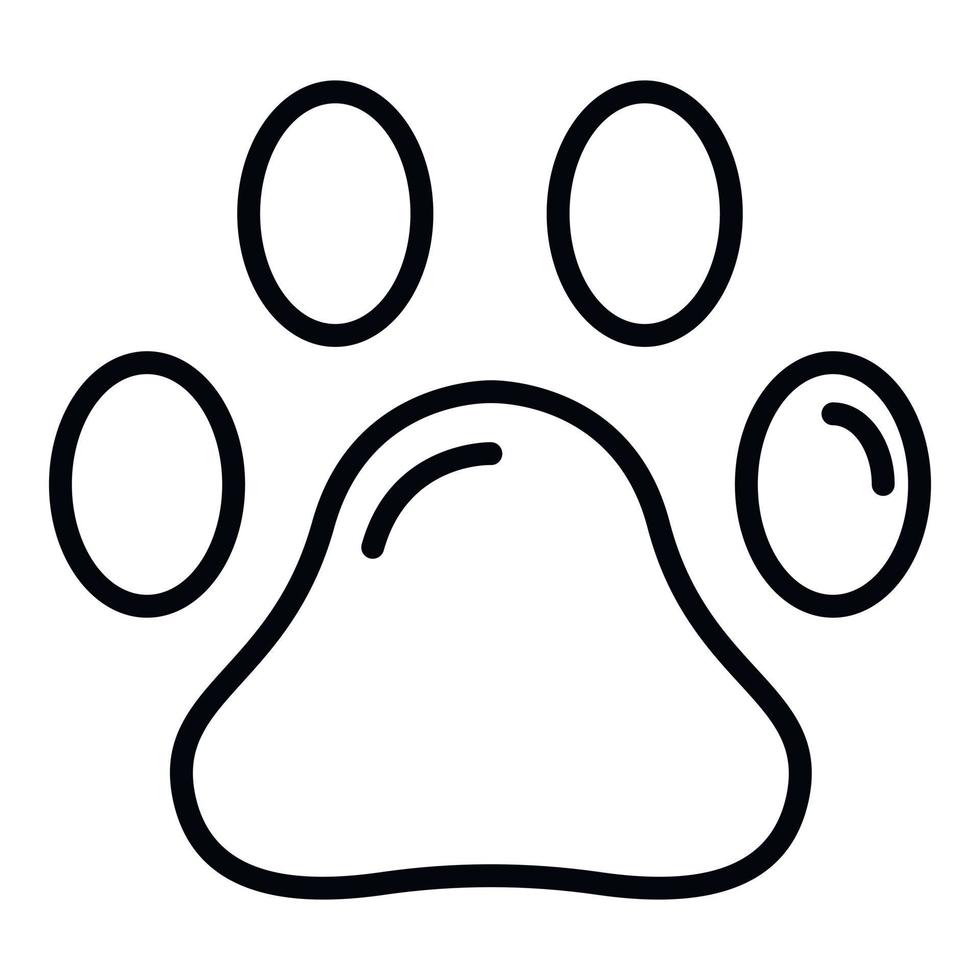 Pet paw icon, outline style vector