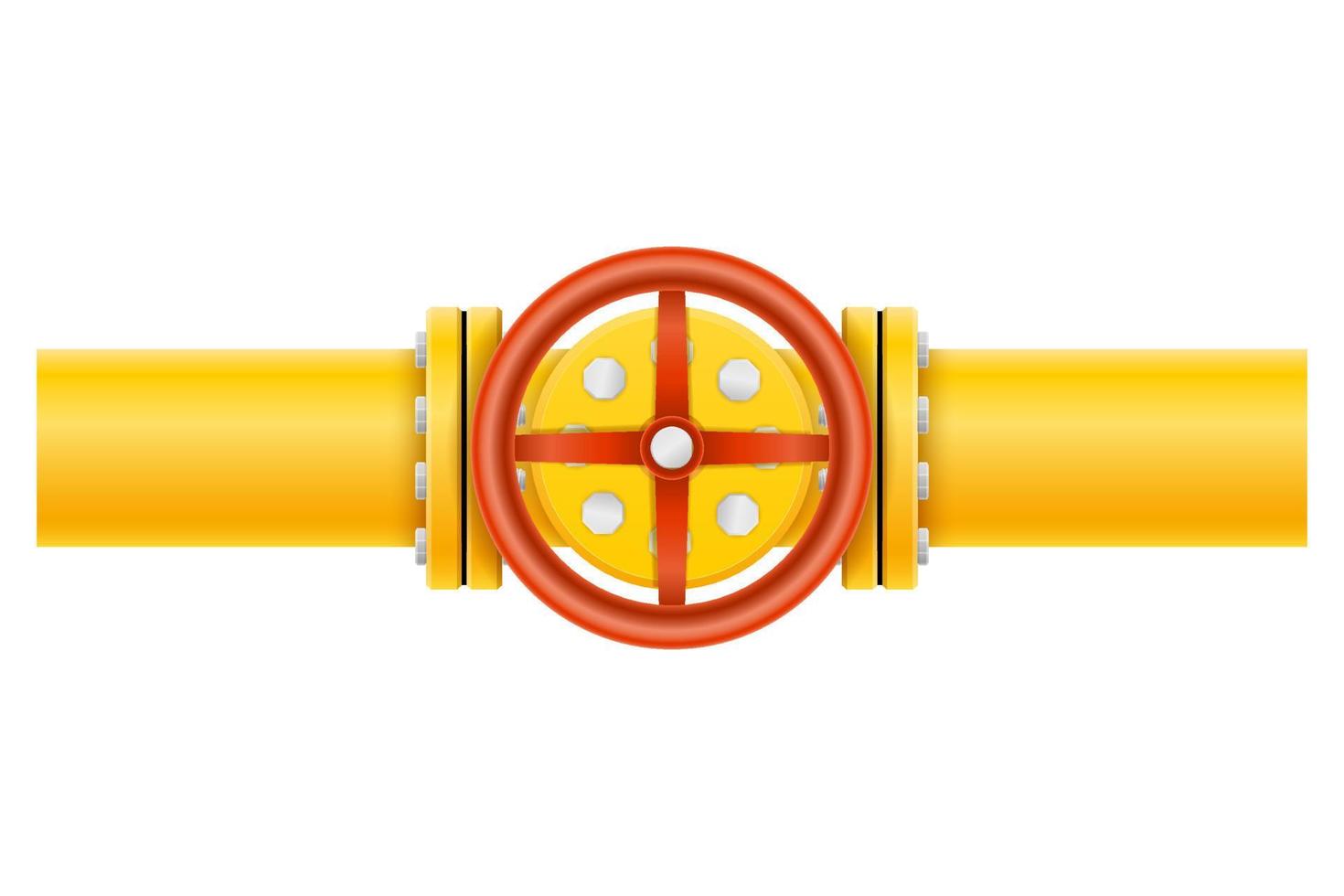 yellow metal pipes for gas pipeline vector illustration isolated on white background