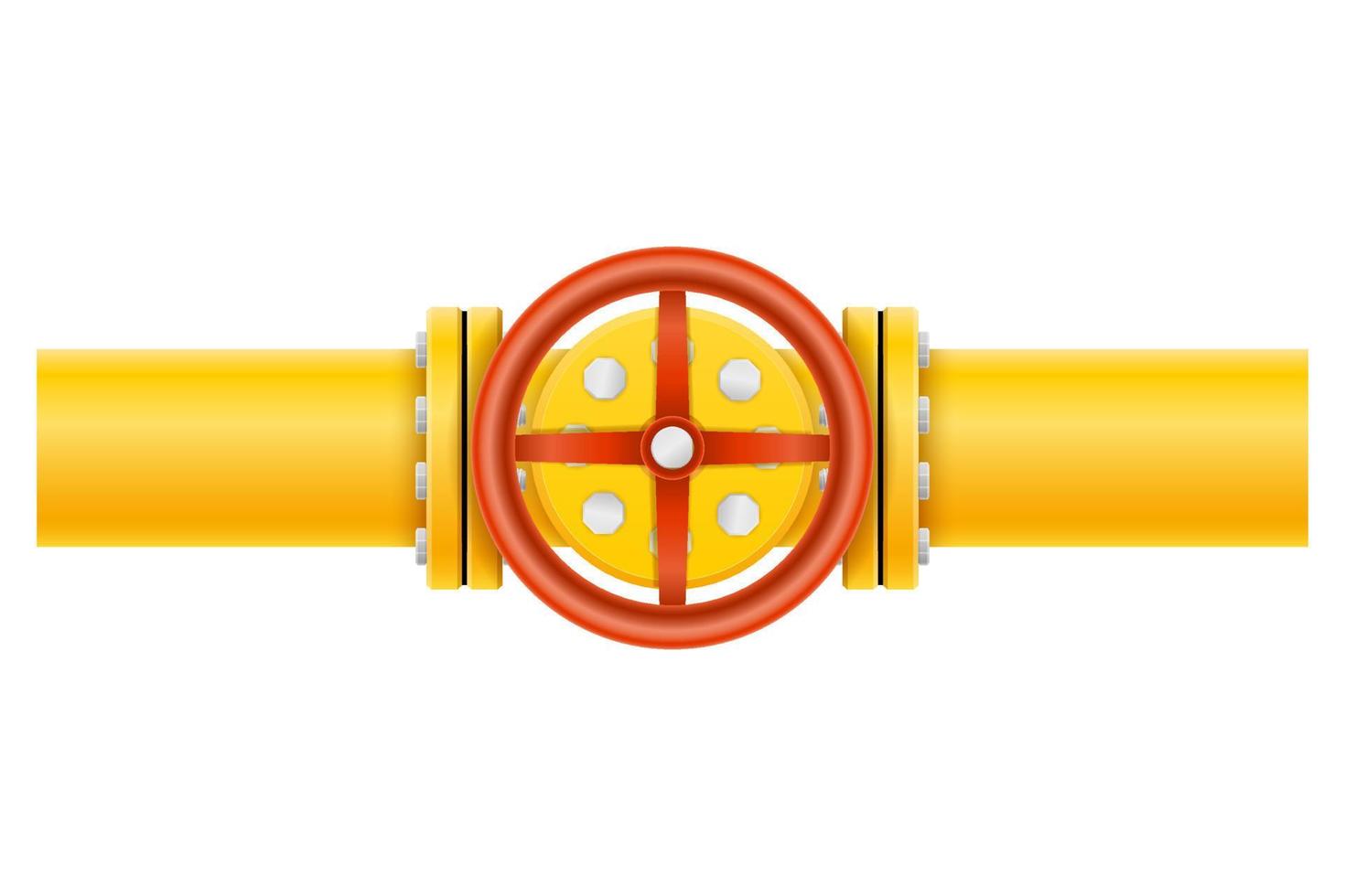 yellow metal pipes for gas pipeline vector illustration isolated on white background