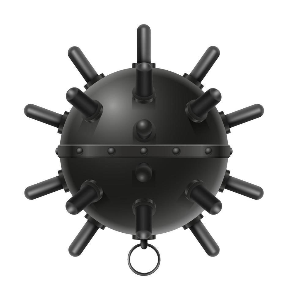 naval deep sea anti ship military mine vector illustration isolated on white background