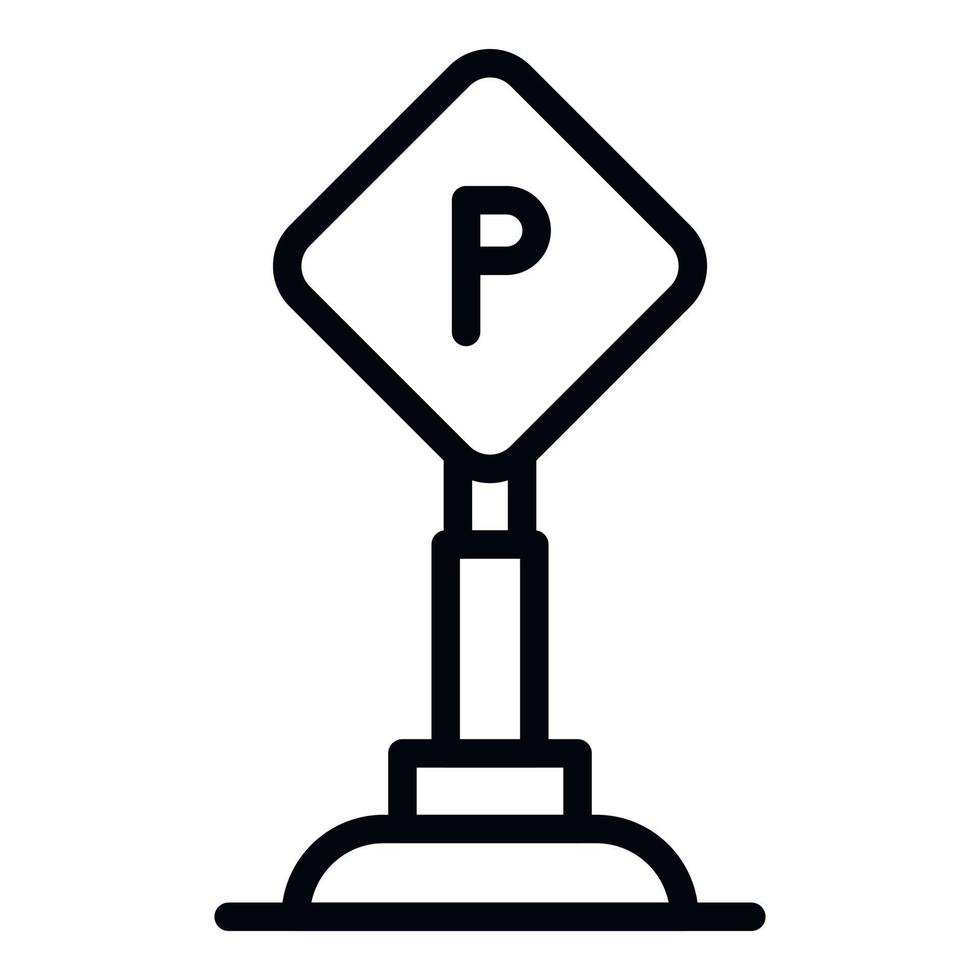 icono de pilar de estacionamiento, estilo de esquema vector