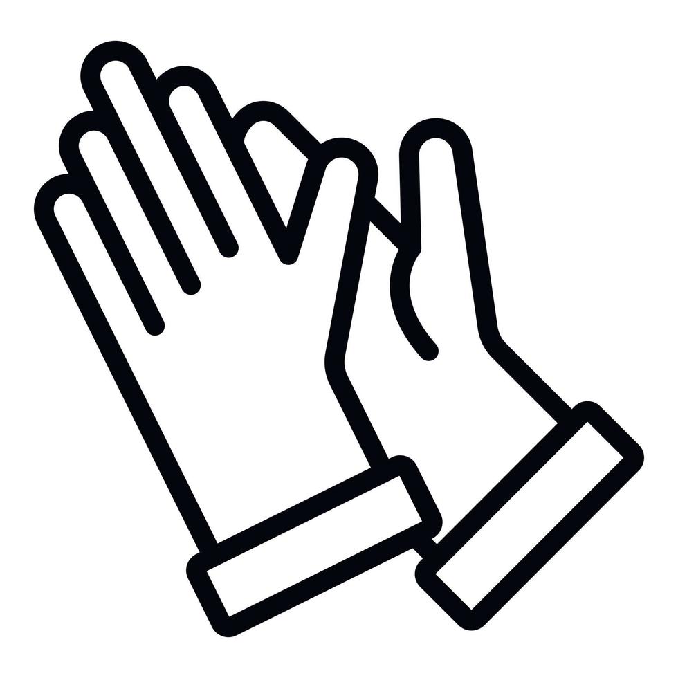 icono de guantes de limpieza, estilo de contorno vector