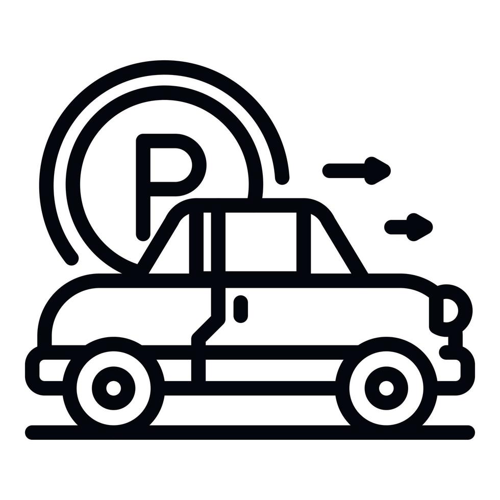 Car parking icon, outline style vector