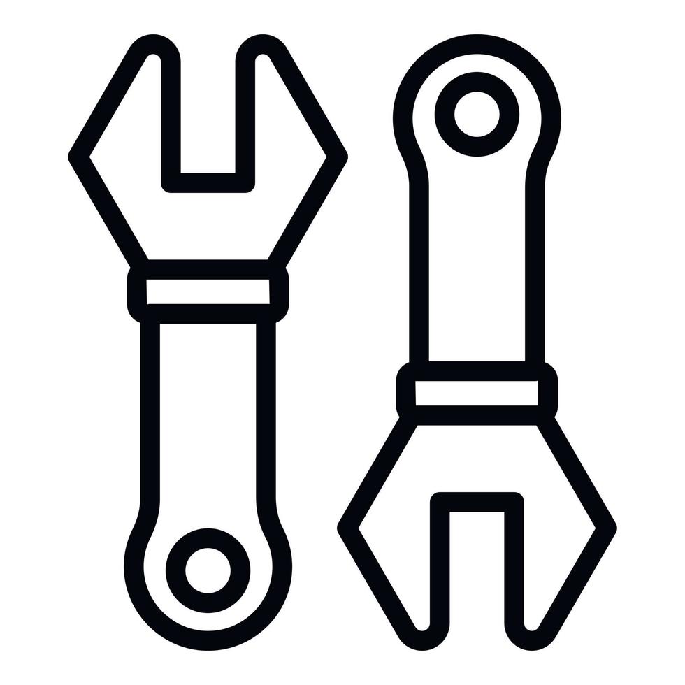 Set wrench icon, outline style vector