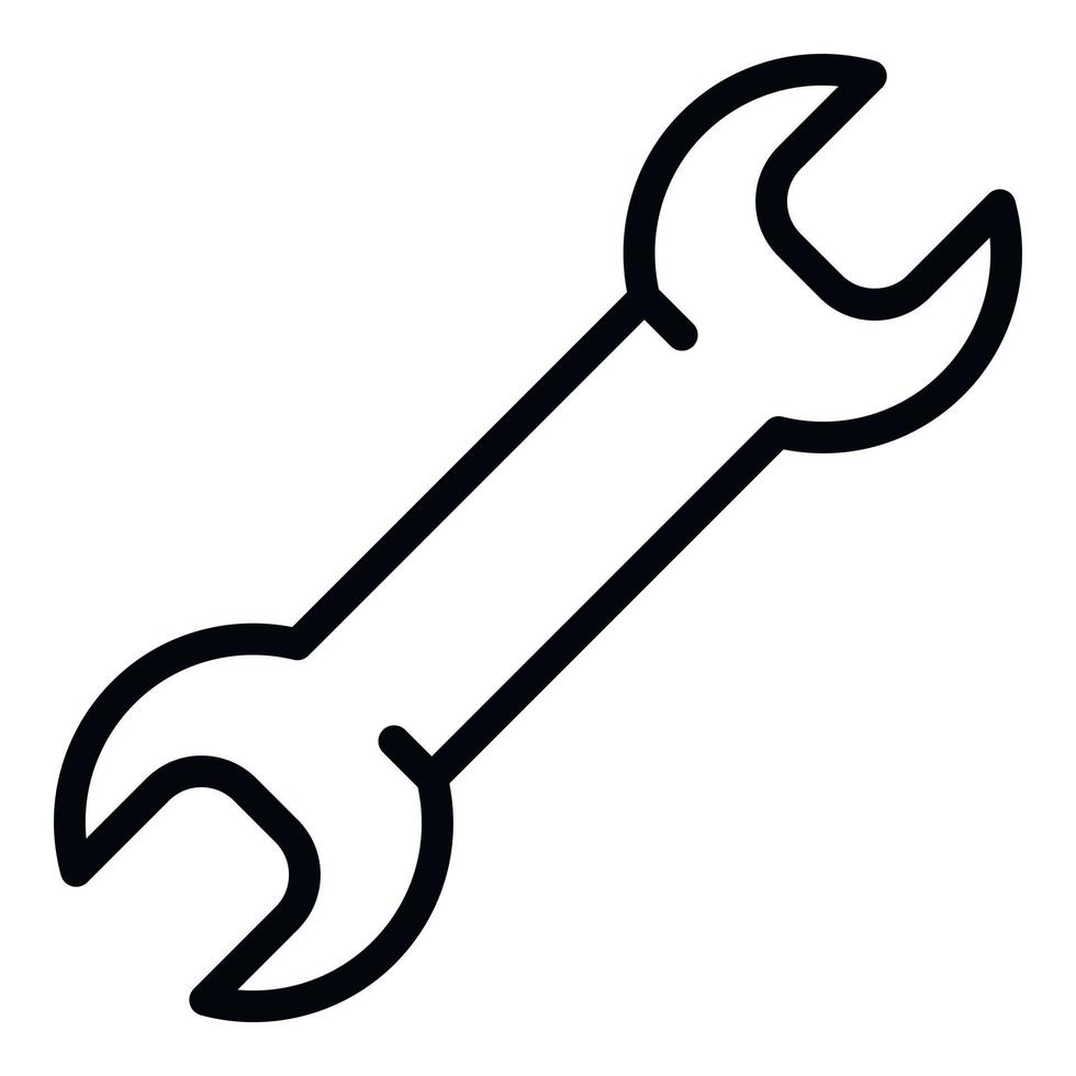 Fix wrench icon, outline style vector