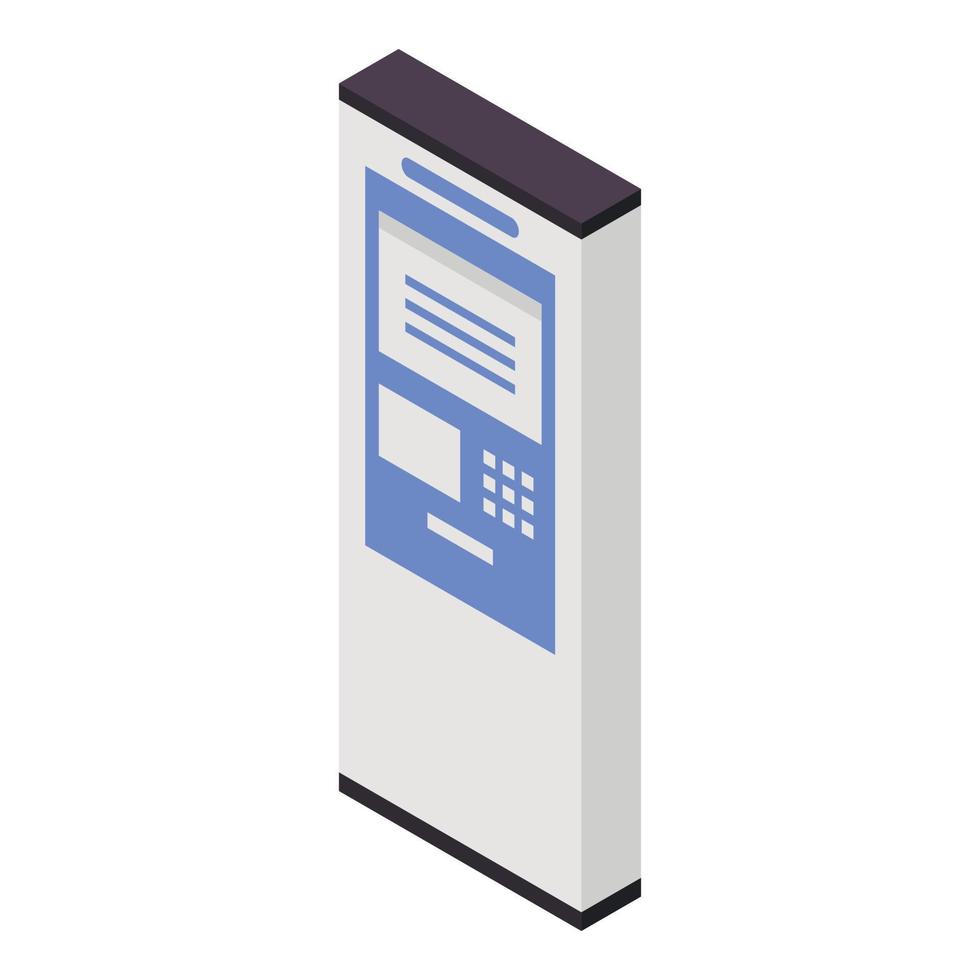 Payment outdoor terminal icon, isometric style vector