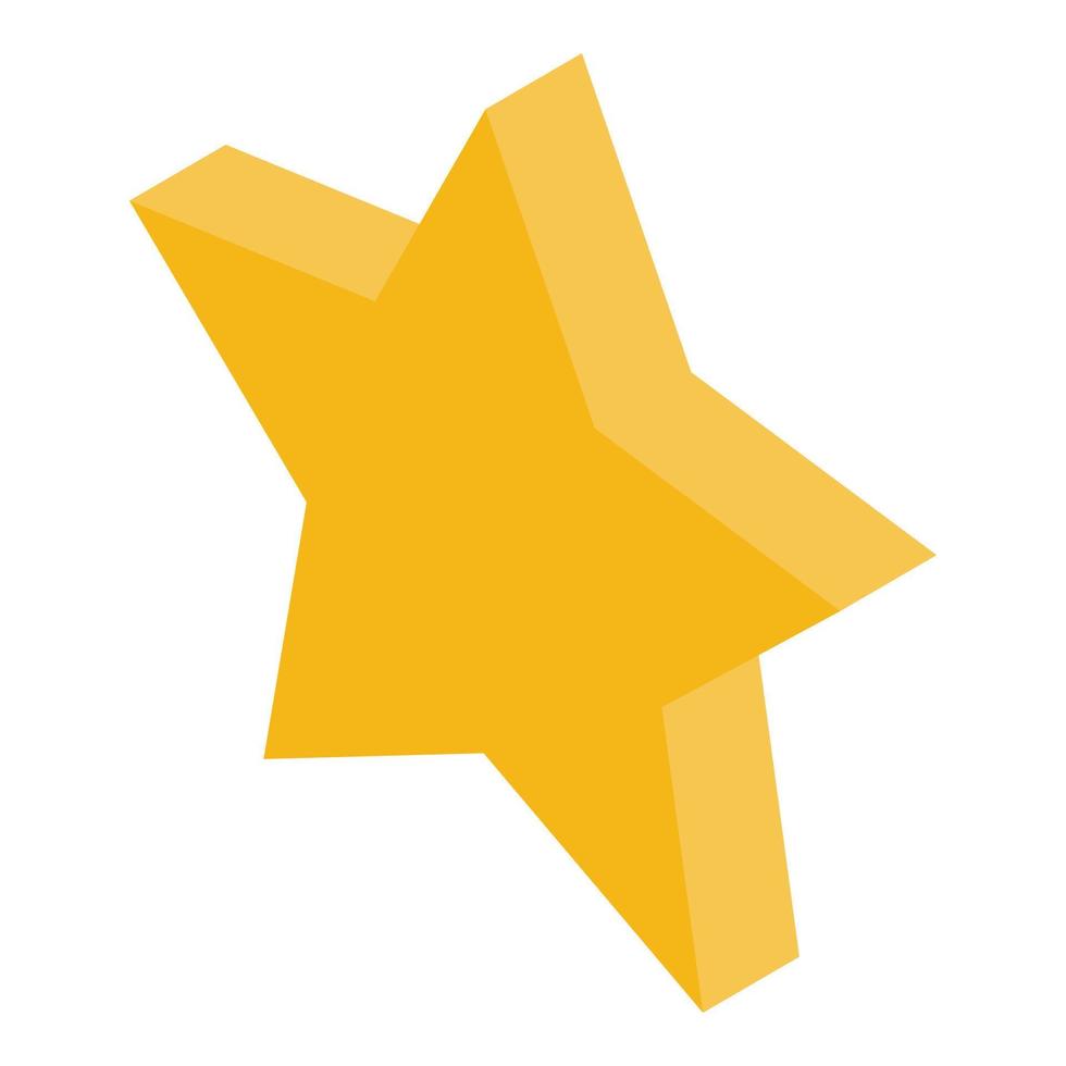 Gold star icon, isometric style vector