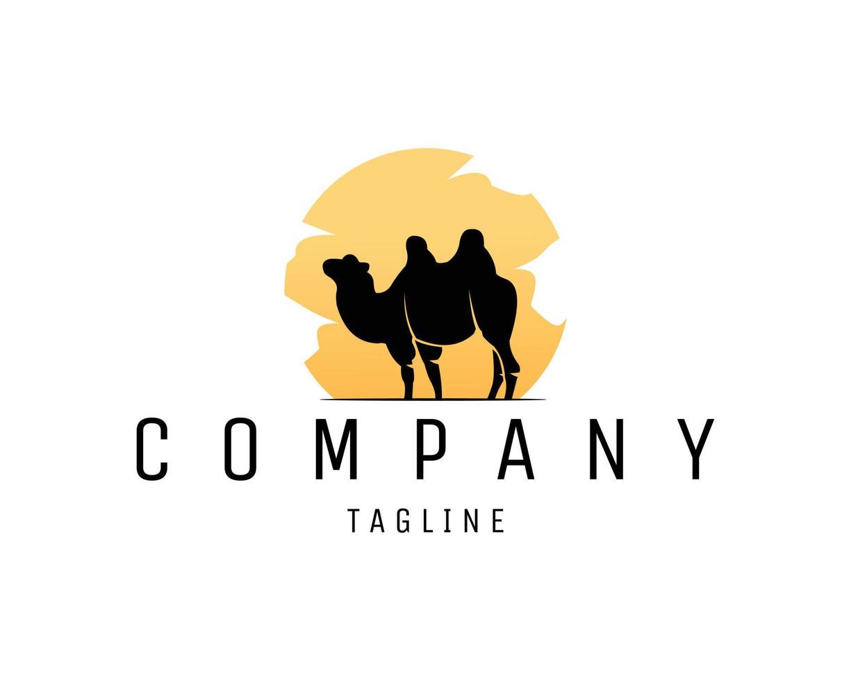 silueta de logotipo de camello antiguo fondo blanco aislado que se muestra desde un lado. mejor para el diseño de insignias, emblemas, iconos y pegatinas. ilustración vectorial disponible en eps 10. vector