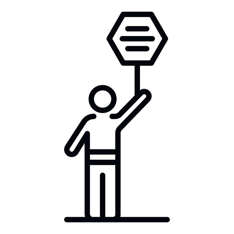 Democracy protest man icon, outline style vector