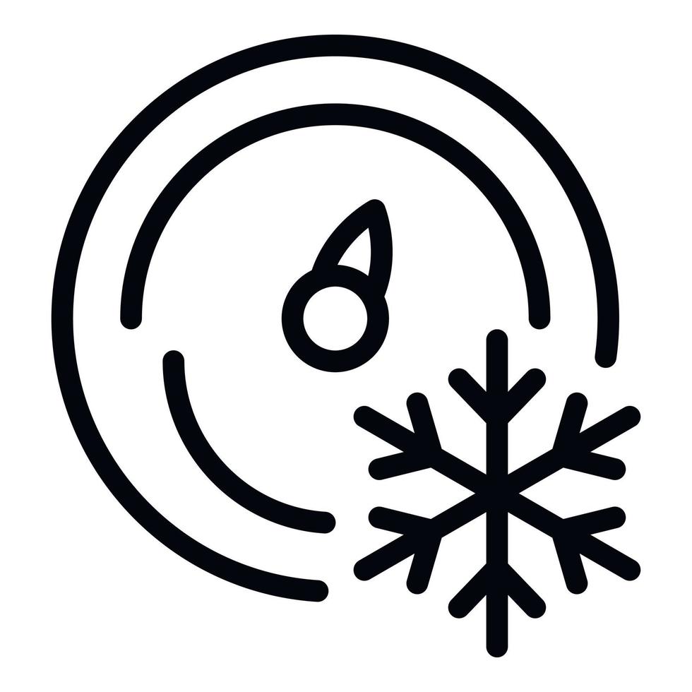 Analog thermometer icon, outline style vector