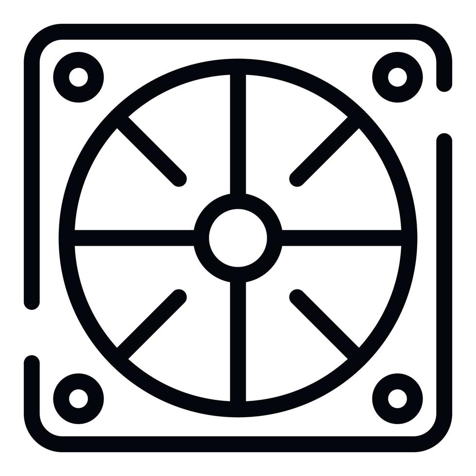 Computer cooler icon, outline style vector