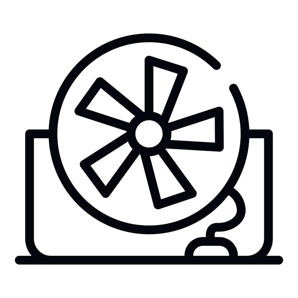 icono de ventilador compacto, estilo de esquema vector