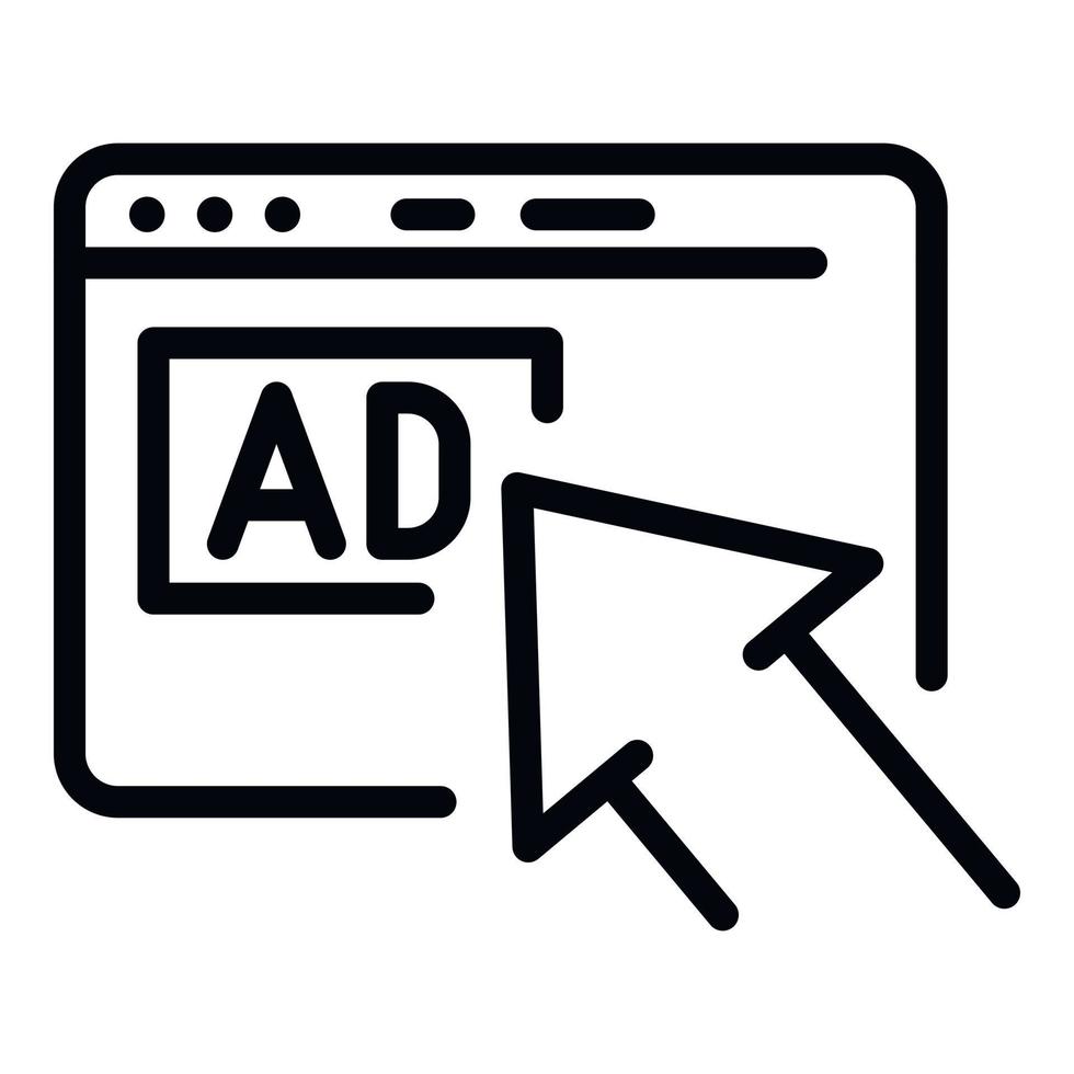 Internet advertising icon, outline style vector