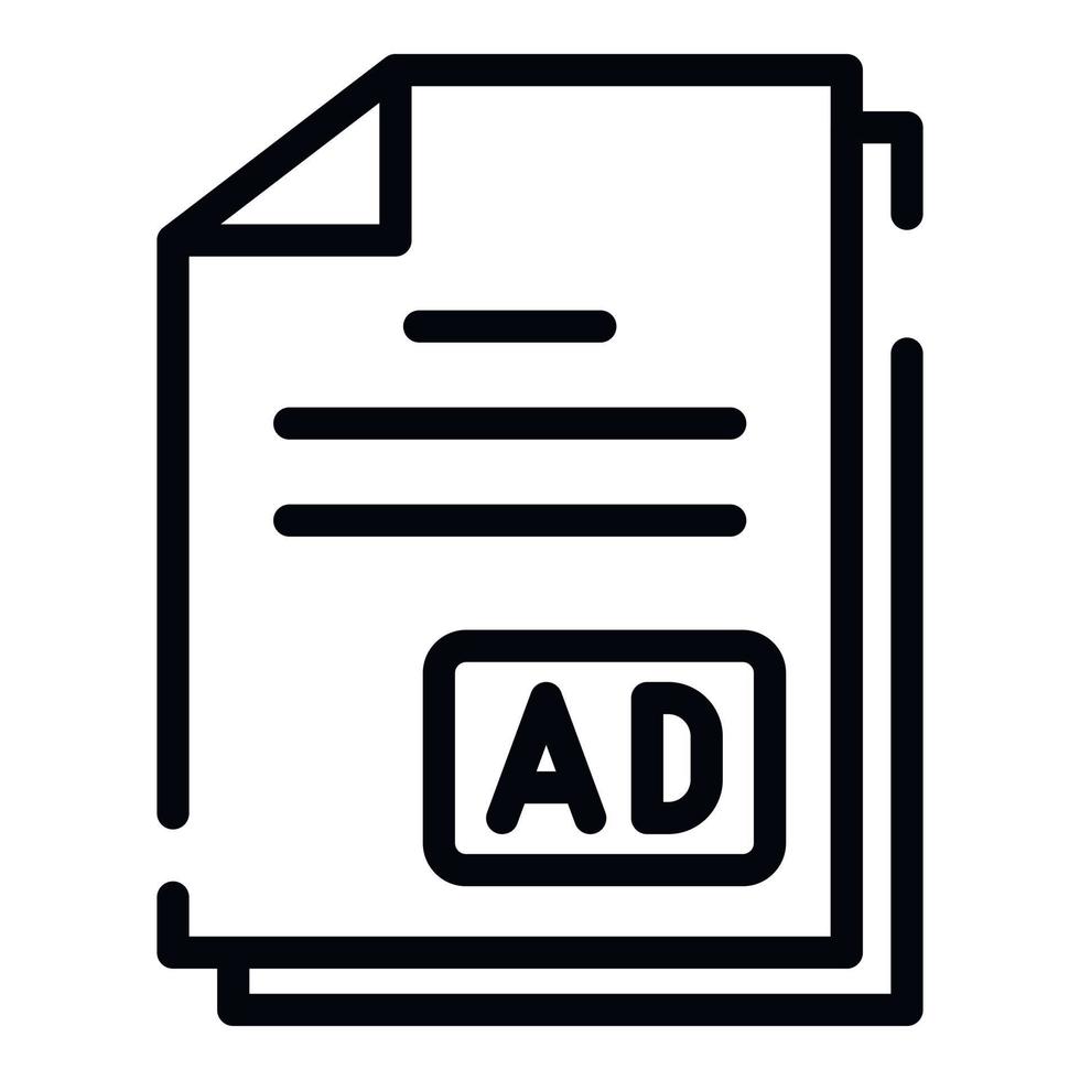 Advertising documents icon, outline style vector