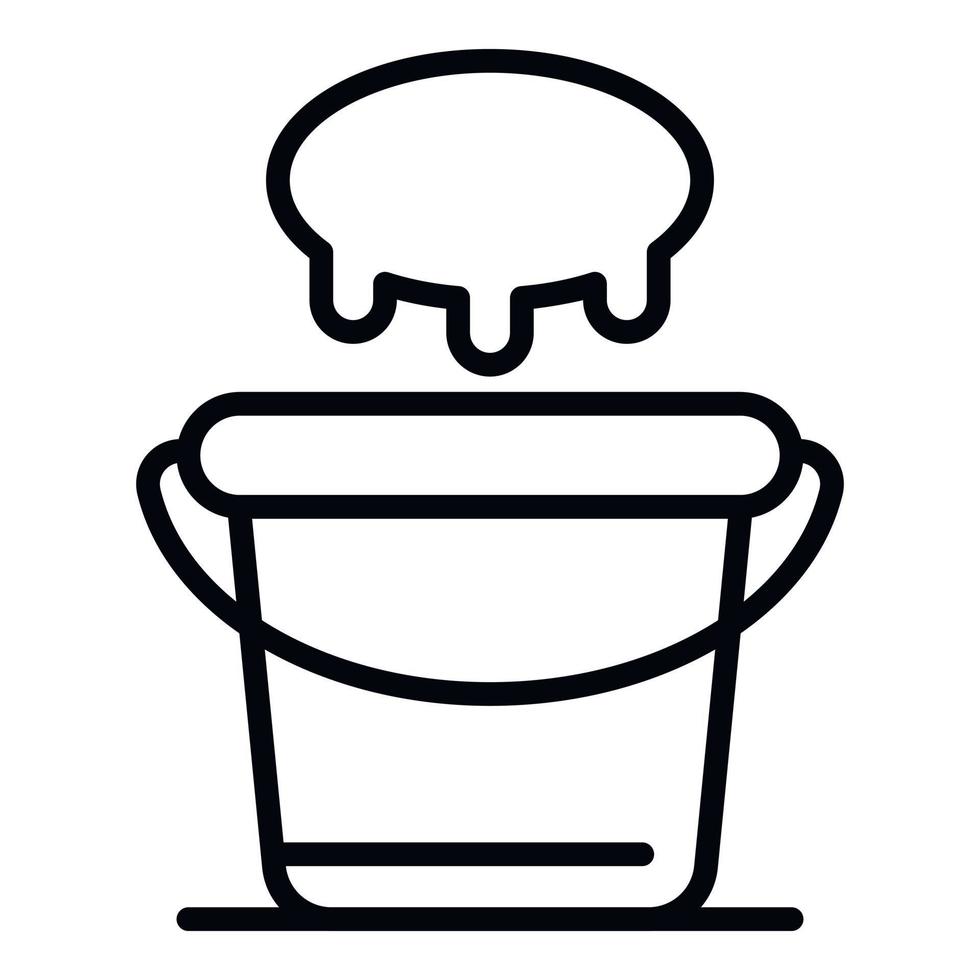 Udder and bucket icon, outline style vector