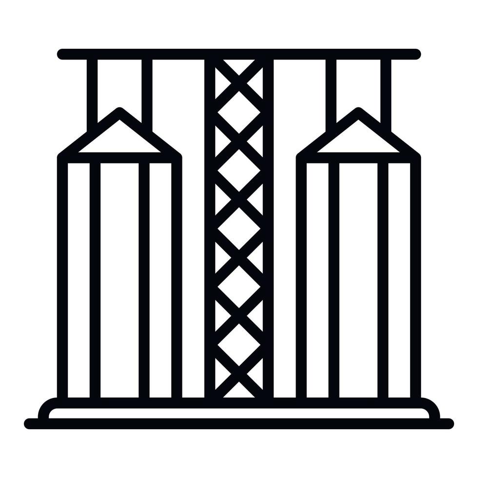 Grain elevator icon, outline style vector