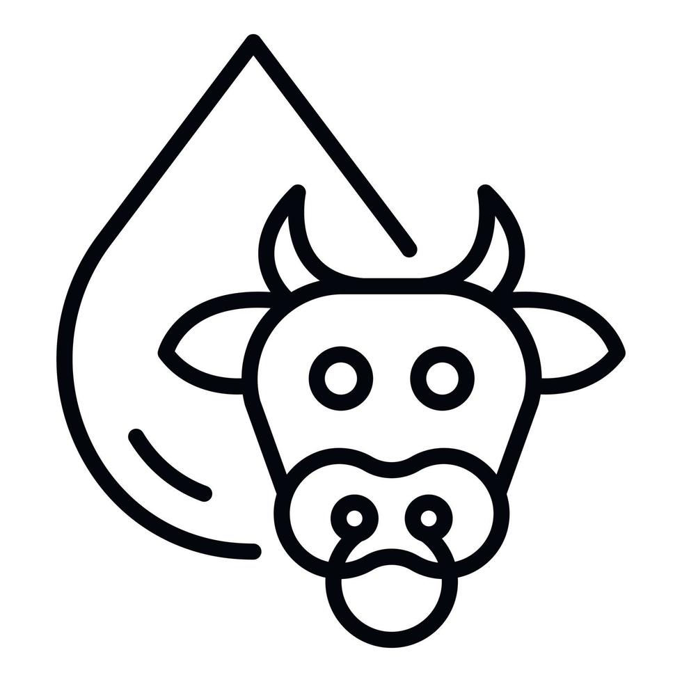 Drop of milk cow icon, outline style vector