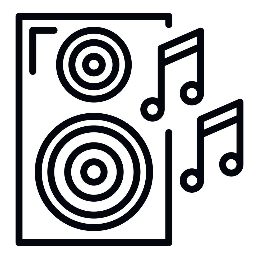 icono de columna de música, estilo de esquema vector